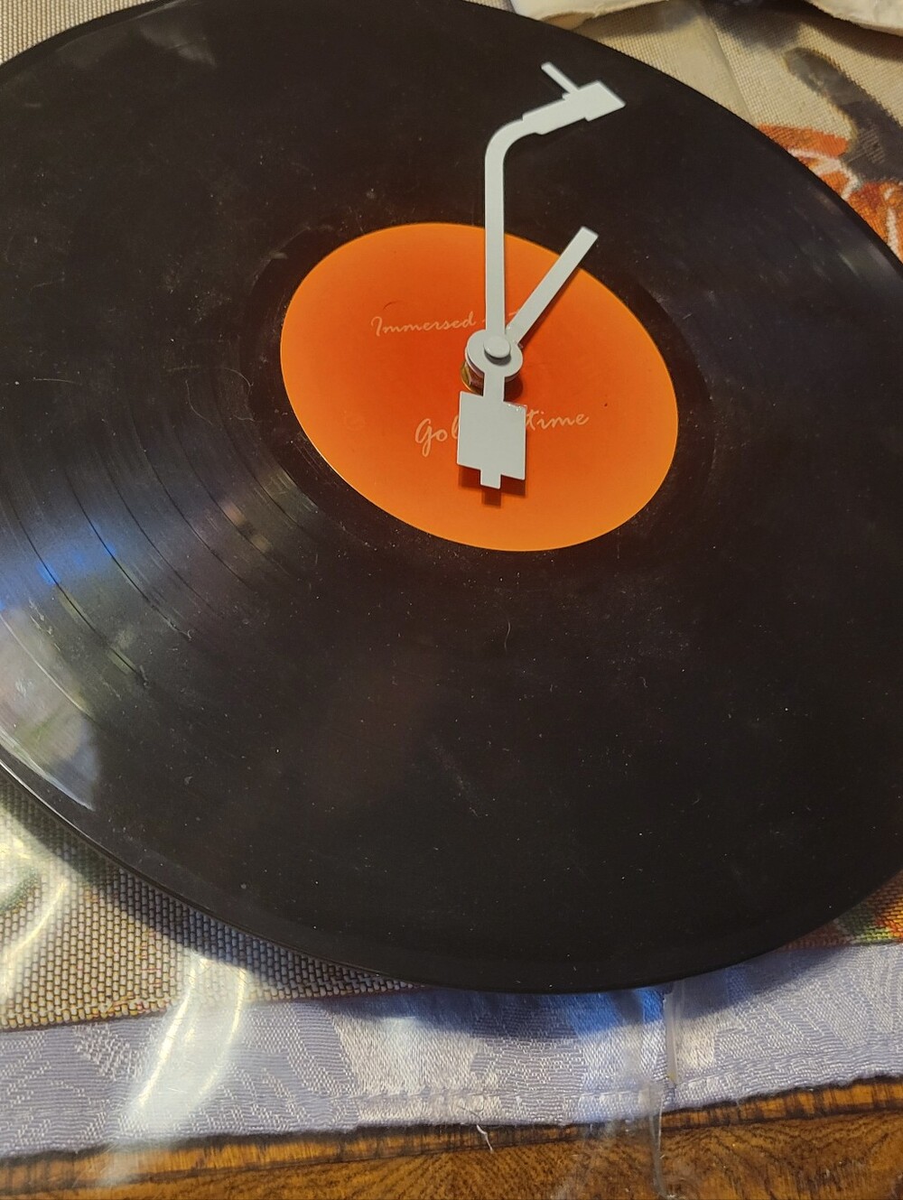 Orange Center Vinyl Record Wall Clock - Home Wall Decor